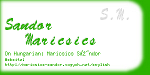sandor maricsics business card
